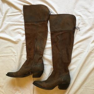 FRYE suede OTK boots